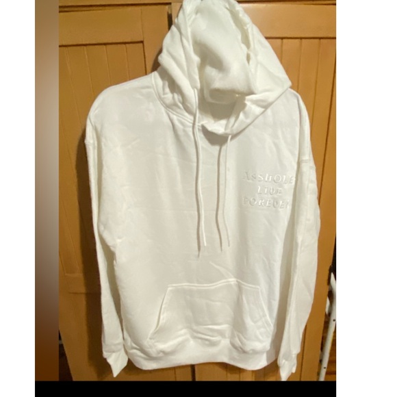 Unisex White
Embroidered Hoodie With Built in
Facemask Large - Picture 17 of 17